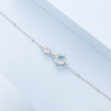 925 Sterling Silver 0.8cm CZ White Gold Plated Bracelet for Women