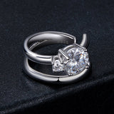 925 Sterling Silver 5mm Moissanite Earrings for Women, 13x8mm, White Gold Plated