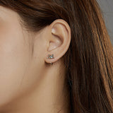 925 Sterling Silver Earrings with Pavé Setting and CZ Stones