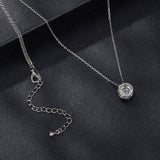 925 Sterling Silver Moissanite Necklace 40+5cm with Pavé Setting for Women