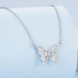 S925 Sterling Silver Plated Nacre & CZ Necklace, 40+5cm for Women