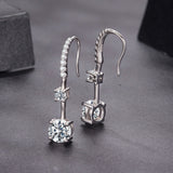 925 Sterling Silver Moissanite 1.00 Carat Earrings for Women