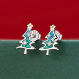 925 Sterling Silver Enamel Pavé CZ Earrings for Women