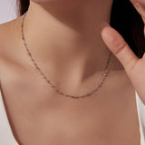 925 Sterling Silver 40+5cm White Gold Plated Necklace for Women