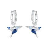 925 Sterling Silver Opal Nanometer Stone Earrings, White Gold Plated, 23*13mm for Women