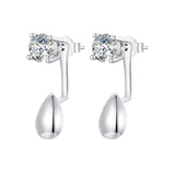925 Sterling Silver Plated White Gold Earrings with Pavé Setting CZ