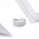925 Sterling Silver Plated Platinum CZ Earrings