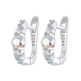 925 Sterling Silver Earrings with CZ in Pavé Setting, 12x3mm, for Women
