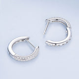 925 Sterling Silver Pavé Setting CZ Earrings for Women