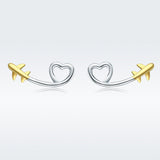 925 Sterling Silver Earrings, 0.6cm, Plated Gold, Plated Platinum for Women