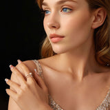 925 Sterling Silver & Moissanite Ring with Freshwater Pearl - Size 6 - Women's Jewelry