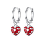 S925 Sterling Silver Enamel Process Pavé Set CZ Earrings