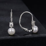 925 Sterling Silver & Moissanite 0.30 Carat Earring with Freshwater Pearl for Women