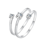 925 Sterling Silver 3mm Moissanite Ring for Women