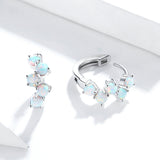 925 Sterling Silver Earrings with Translucent Opal
