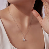 925 Sterling Silver Moissanite White Gold Plated Necklace for Women, Length 40+5cm