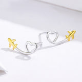 925 Sterling Silver Earrings, 0.6cm, Plated Gold, Plated Platinum for Women