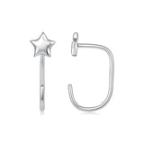 925 Sterling Silver Brass Earrings with White Gold Plating 1.4cm for Women