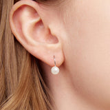 925 Sterling Silver White Gold Plated Freshwater Pearl Earrings for Women