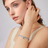 925 Sterling Silver Adjustable Cotton Rope Bracelet for Women