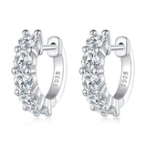 S925 Sterling Silver Moissanite Earrings, 1.3cm, Platinum Plated, for Women