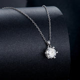 925 Sterling Silver Moissanite Necklace 39cm+5cm Length for Women