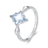 925 Sterling Silver White Gold Plated 1.2x0.9cm Pendant Ring Size 6.0 for Women