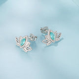 925 Sterling Silver Earrings with Pavé CZ and White Gold Plating, Size 0.9*1.3 cm for Women