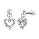 925 Sterling Silver White Gold Plated Pavé CZ Earrings
