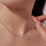 925 Sterling Silver 0.5 Carat Moissanite Necklace for Women