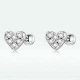 925 Sterling Silver Earrings with Pavé Setting CZ