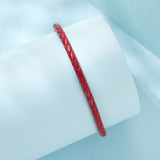 925 Sterling Silver Leather Rope Bracelet 17cm - Oxidized Silver for Women
