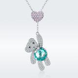 925 Sterling Silver Necklace 38-45cm with 3.1*1.3cm Pendant for Women