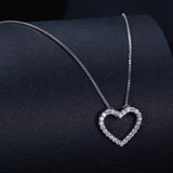 S925 Sterling Silver Necklace with Moissanite, 400mm + 50mm, Platinum Plated, Women