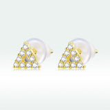 925 Sterling Silver & Plated Gold CZ Earrings for Women