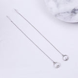 925 Sterling Silver Plated Platinum Pavé Setting CZ Earrings for Women