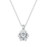 925 Sterling Silver Moissanite Necklace 39cm+5cm Length for Women