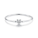 925 Sterling Silver White Gold Plated CZ Bracelet for Women - Size 17.0