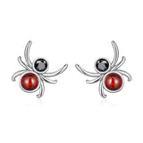 925 Sterling Silver Earrings with Pavé Setting CZ and Transparent Glass