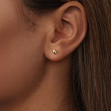925 Sterling Silver & Plated Gold Earrings for Women - 0.5*0.6cm
