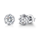 925 Sterling Silver Plated Platinum 0.6cm CZ Earrings