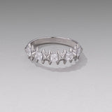 925 Sterling Silver 0.24cm White Gold Plated Ring with CZ for Women Size 6