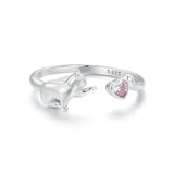 925 Sterling Silver Pavé Setting CZ White Gold Plated Ring for Women