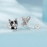 925 Sterling Silver Oxidized Enamel Earrings for Women