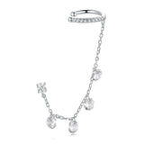 925 Sterling Silver Earrings with Pave Setting CZ - White Gold Plated for Women