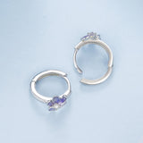 925 Sterling Silver White Gold Plated Enamel CZ Hoop Earrings for Women