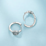 925 Sterling Silver Oxidized Silver Earrings 1.3x0.8cm for Women