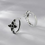 925 Sterling Silver Enamel and CZ Earrings for Women