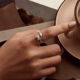 925 Sterling Silver 2mm Pave Setting CZ Ring