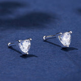 999 Platinum Plated S925 Silver Pavé Setting Earrings for Women